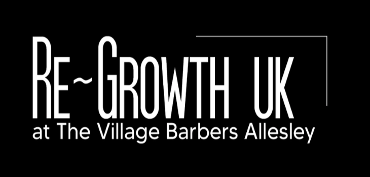 Re-Growth UK Logo at the Village Barbers Allesley who treat hair loss with PRP