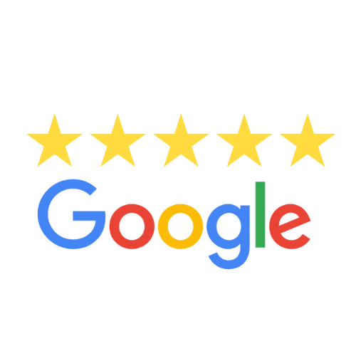 A Picture of a 5 Star Review with the text of Google on it